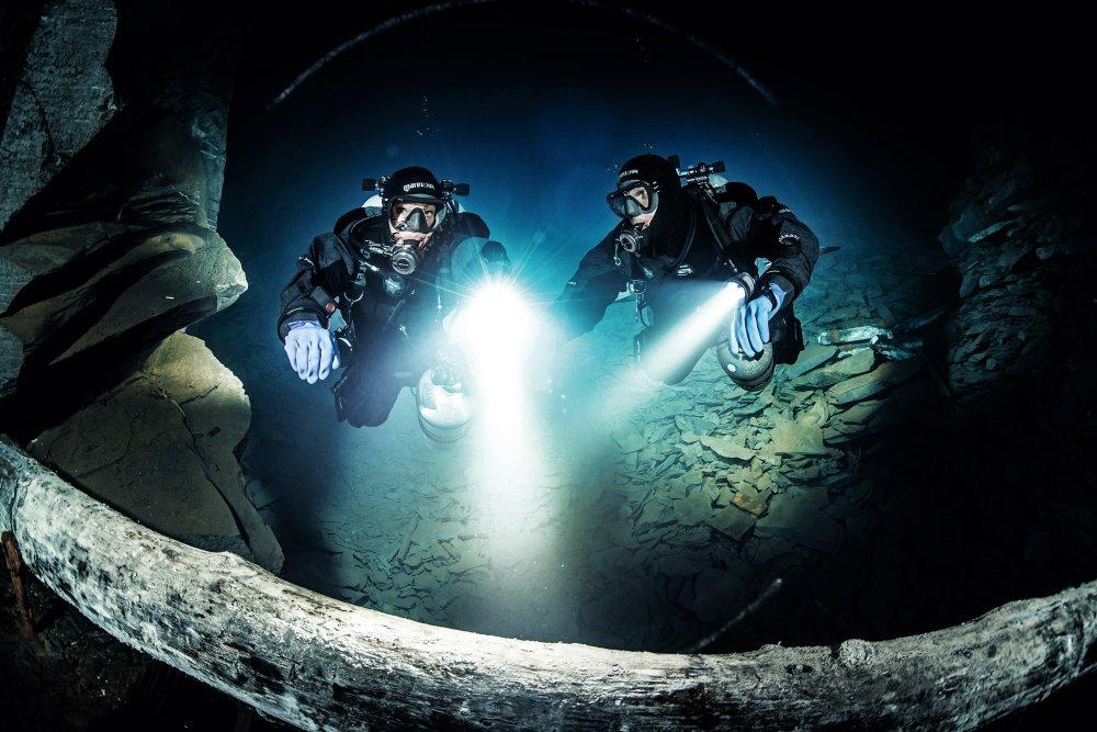 two divers in a cave (c) mares